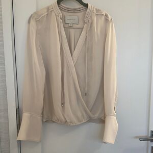 Brochu Walker Cream Wrap Blouse